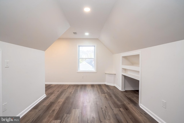 201 Morrison Ave, Hightstown, NJ 08520 - bonus room with dark wood-style floors, visible vents, lofted ceiling, and baseboards