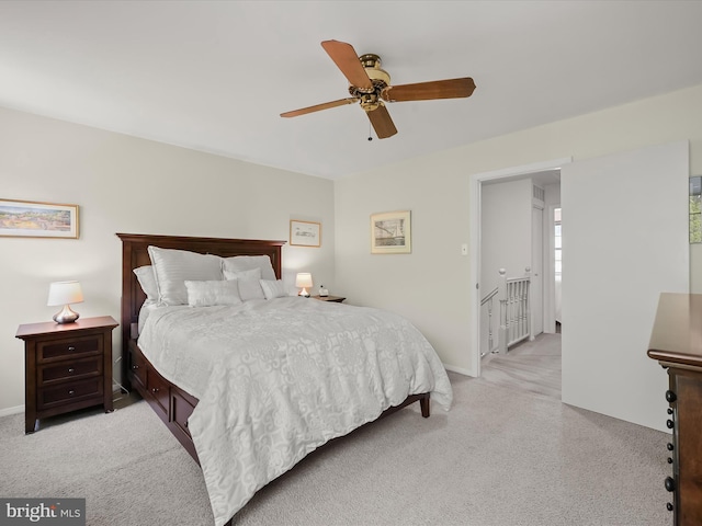 30 Drawbridge Ct, Baltimore, MD 21228 - bedroom featuring baseboards, ceiling fan, and light carpet