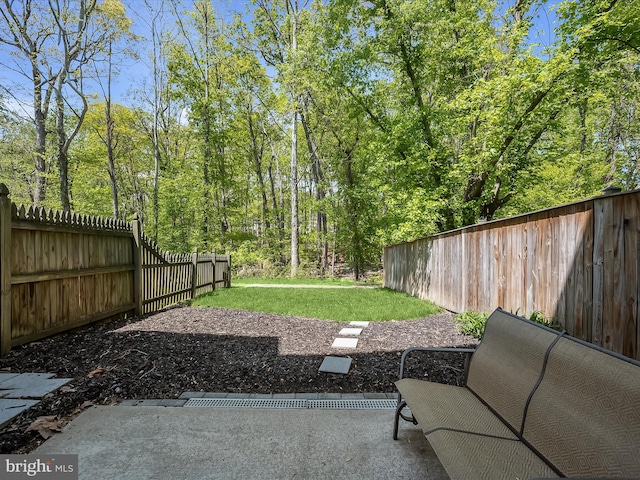 30 Drawbridge Ct, Baltimore, MD 21228 - view of yard featuring a fenced backyard and a patio area