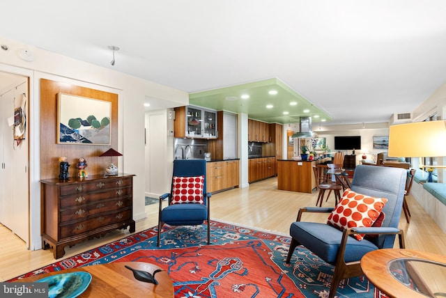 2001 Hamilton St Unit 1914, Philadelphia, PA 19130 - living room with light wood finished floors and recessed lighting