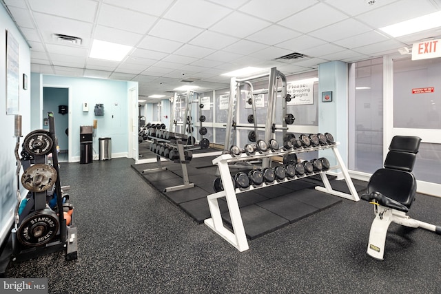 2001 Hamilton St Unit 1914, Philadelphia, PA 19130 - gym featuring a paneled ceiling