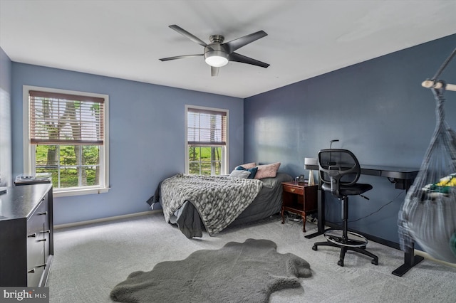 100 Fernwood Dr, Avondale, PA 19311 - carpeted bedroom with baseboards and a ceiling fan