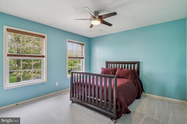 100 Fernwood Dr, Avondale, PA 19311 - bedroom with baseboards, ceiling fan, and carpet flooring