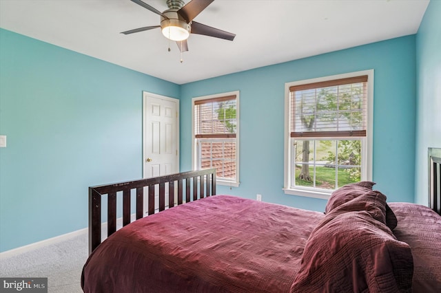 100 Fernwood Dr, Avondale, PA 19311 - carpeted bedroom with a ceiling fan, baseboards, and multiple windows