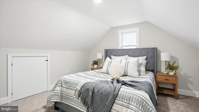 2910 Salisbury Ave, Baltimore, MD 21219 - carpeted bedroom with baseboards and lofted ceiling
