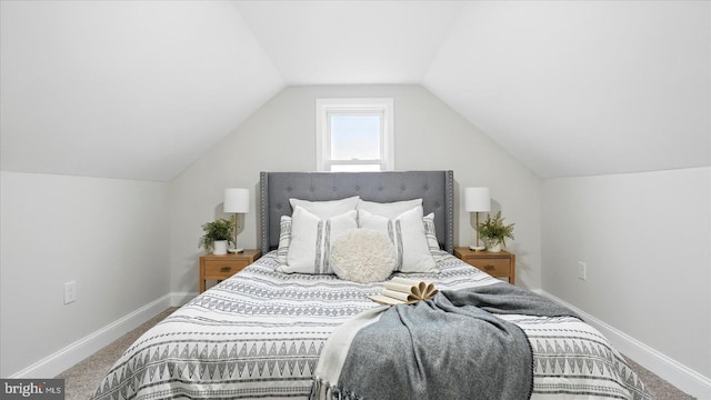 2910 Salisbury Ave, Baltimore, MD 21219 - carpeted bedroom featuring baseboards and vaulted ceiling