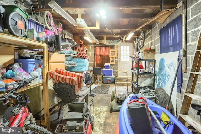 view of storage area