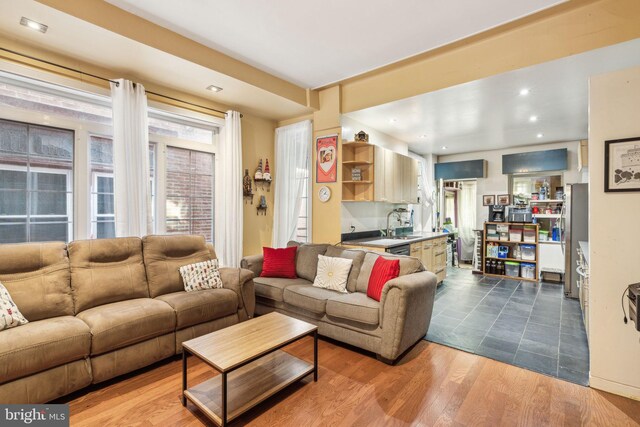 225 Buckingham Pl, Philadelphia, PA 19104 - living room featuring recessed lighting and dark wood finished floors