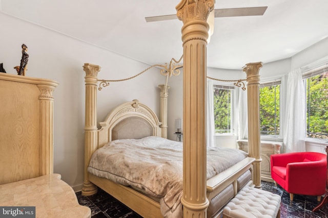 225 Buckingham Pl, Philadelphia, PA 19104 - bedroom with a ceiling fan and marble finish floor
