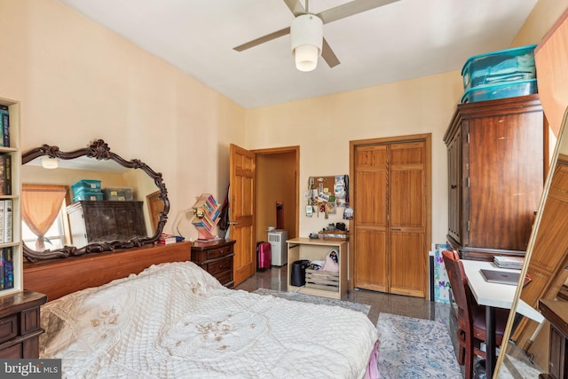 225 Buckingham Pl, Philadelphia, PA 19104 - bedroom featuring a ceiling fan and granite finish floor
