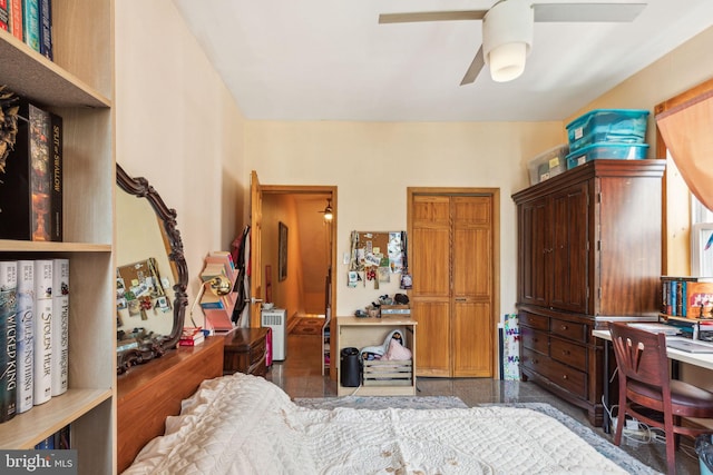 225 Buckingham Pl, Philadelphia, PA 19104 - bedroom with ceiling fan and granite finish floor