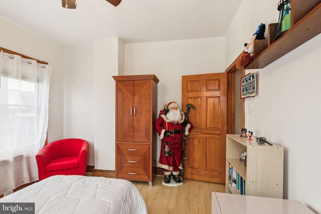 225 Buckingham Pl, Philadelphia, PA 19104 - bedroom with a ceiling fan and light wood-style flooring