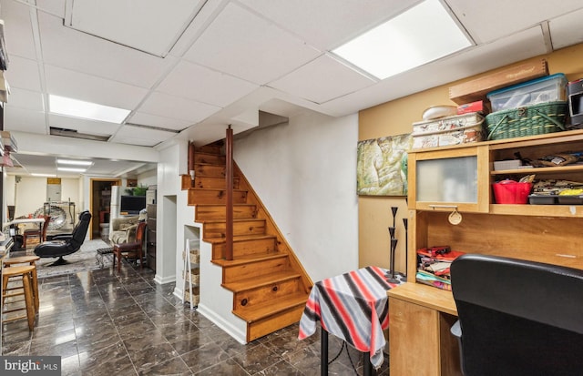 225 Buckingham Pl, Philadelphia, PA 19104 - home office featuring marble finish floor and a paneled ceiling
