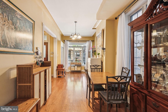 225 Buckingham Pl, Philadelphia, PA 19104 - dining room featuring wood finished floors and a chandelier