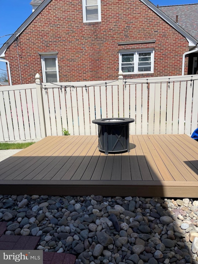 wooden terrace with fence