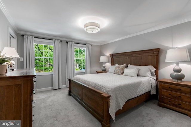 10945 Harpers Square Ct, Reston, VA 20191 - bedroom with light colored carpet, ornamental molding, and baseboards