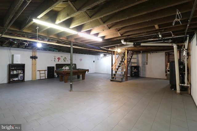 2447 General Potter Hwy, Centre Hall, PA 16828 - unfinished basement with stairs and billiards