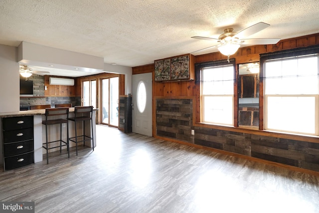 2447 General Potter Hwy, Centre Hall, PA 16828 - kitchen featuring plenty of natural light, wooden walls, and ceiling fan