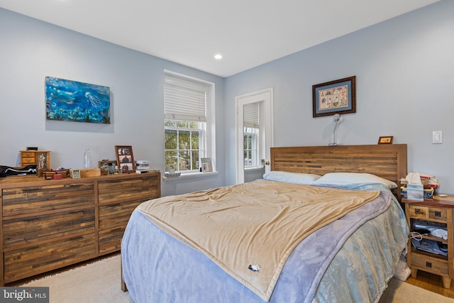 bedroom with recessed lighting