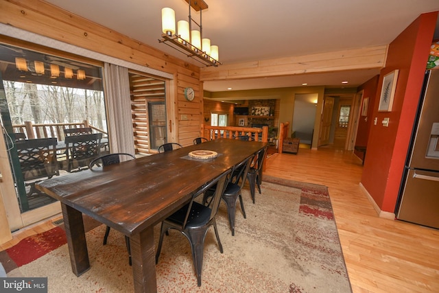 1419 Sandy Shores Rd, Mc Henry, MD 21541 - dining area featuring wood walls and light wood finished floors