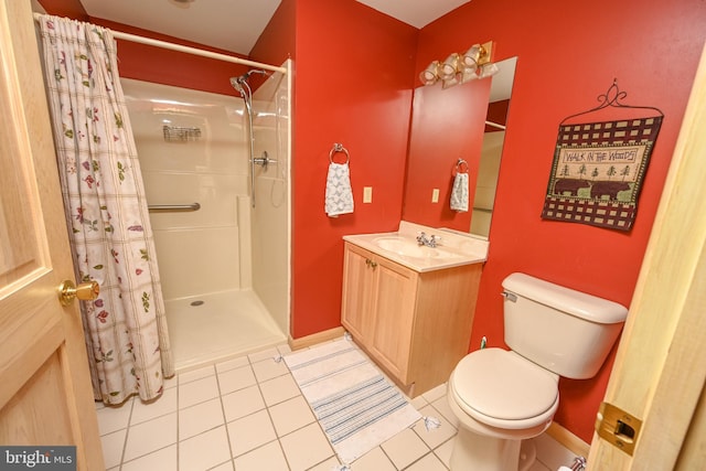 1419 Sandy Shores Rd, Mc Henry, MD 21541 - full bath with toilet, vanity, curtained shower, and tile patterned floors