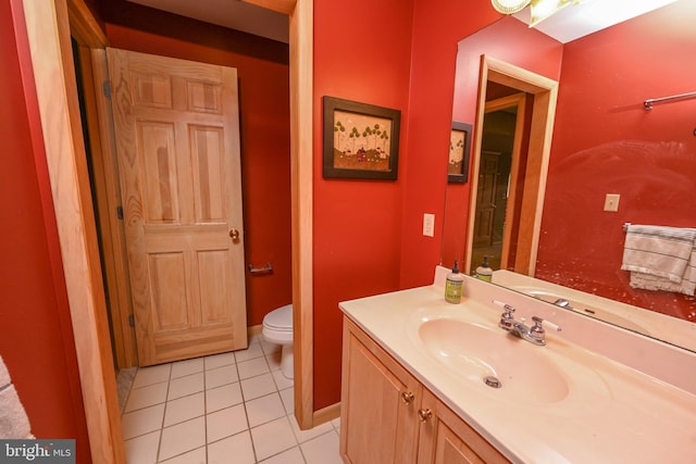 1419 Sandy Shores Rd, Mc Henry, MD 21541 - bathroom with baseboards, toilet, tile patterned floors, and vanity