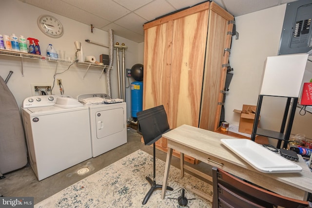 1419 Sandy Shores Rd, Mc Henry, MD 21541 - washroom with laundry area, electric panel, and washer and dryer