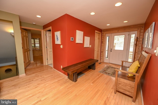 1419 Sandy Shores Rd, Mc Henry, MD 21541 - entryway with light wood-style flooring, baseboards, and recessed lighting