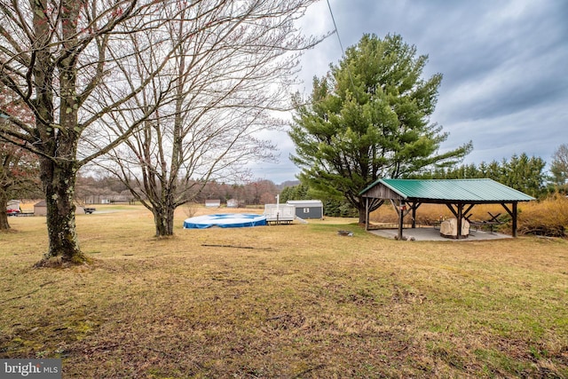 view of yard with a gazebo