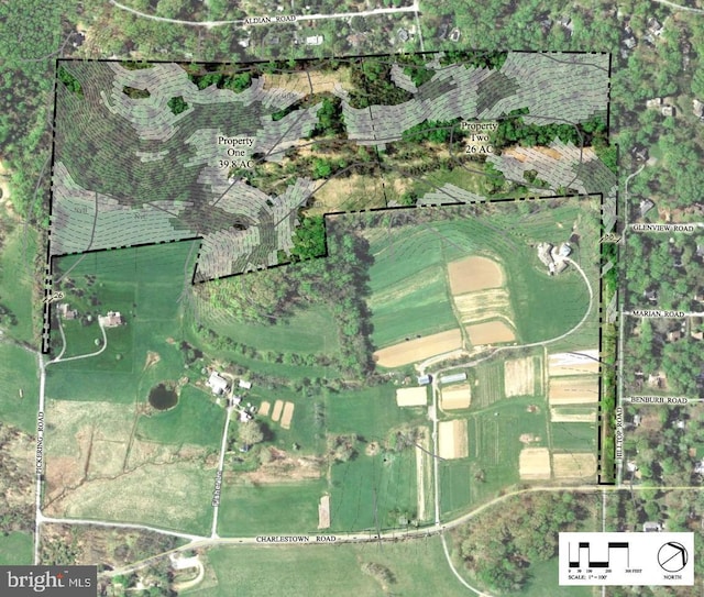 aerial view of property's location