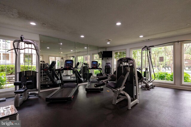 1524 Lincoln Way Unit 409, Mclean, VA 22102 - exercise room with recessed lighting and a textured ceiling