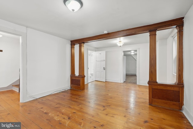 306 W Chapline St, Sharpsburg, MD 21782 - spare room with ornate columns and light wood finished floors