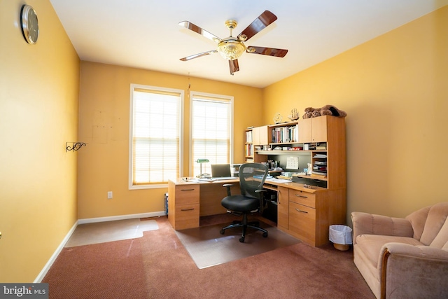 5 Susannah Dr, Chesterfield, NJ 08515 - office space with baseboards, light colored carpet, and ceiling fan