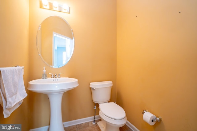 5 Susannah Dr, Chesterfield, NJ 08515 - bathroom with toilet, a sink, and baseboards