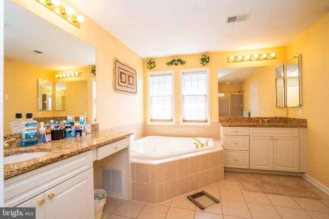 5 Susannah Dr, Chesterfield, NJ 08515 - bathroom featuring tile patterned flooring, a sink, a stall shower, and visible vents