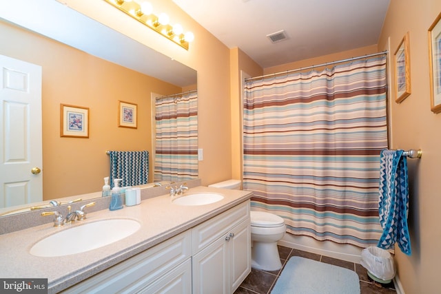 5 Susannah Dr, Chesterfield, NJ 08515 - bathroom featuring visible vents, a sink, tile patterned floors, and double vanity