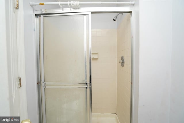 bathroom featuring a stall shower