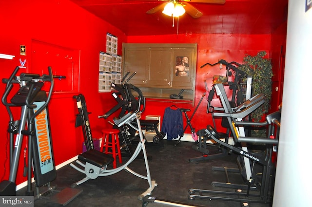 14 Longview Rd, Seven Valleys, PA 17360 - workout area with ceiling fan