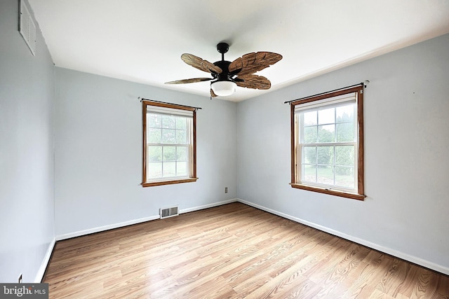 14 Longview Rd, Seven Valleys, PA 17360 - spare room featuring visible vents, wood finished floors, baseboards, and ceiling fan
