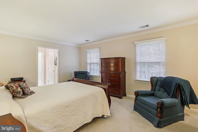 7906 Plum Creek Dr, Gaithersburg, MD 20879 - bedroom with ornamental molding, light colored carpet, and baseboards