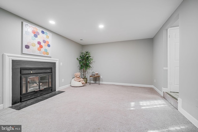 3568 S George Mason Dr Unit 12, Alexandria, VA 22302 - unfurnished living room with recessed lighting, carpet, and baseboards