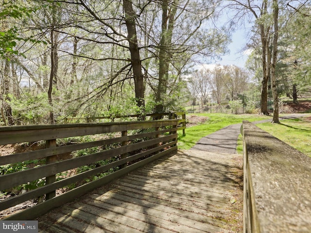 view of community with fence
