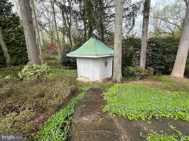 view of shed