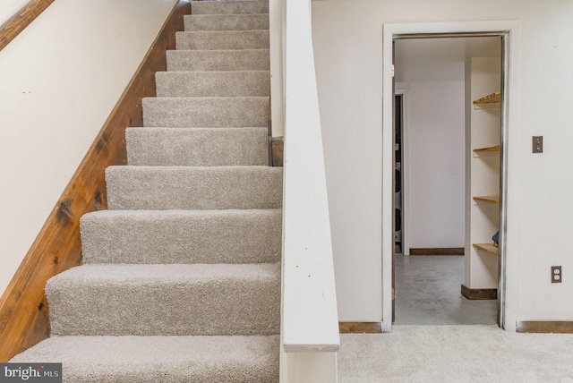 stairs with baseboards