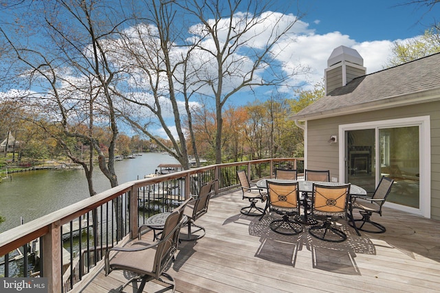 264 Capote Ct E, Severna Park, MD 21146 - deck with a water view and outdoor dining area