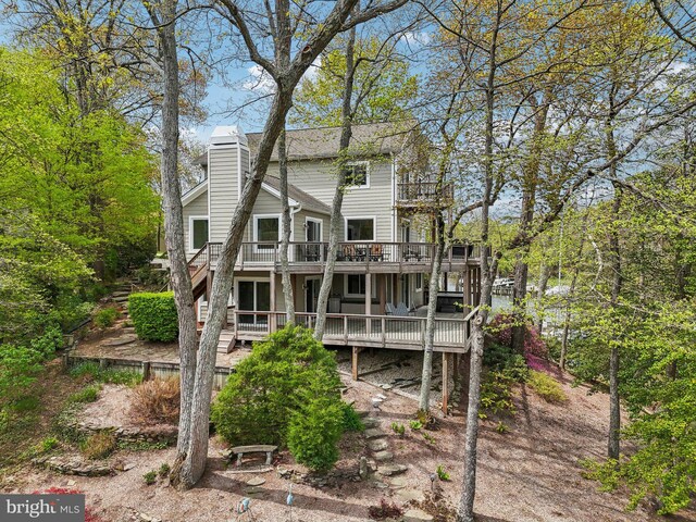 264 Capote Ct E, Severna Park, MD 21146 - back of house with a deck and a chimney