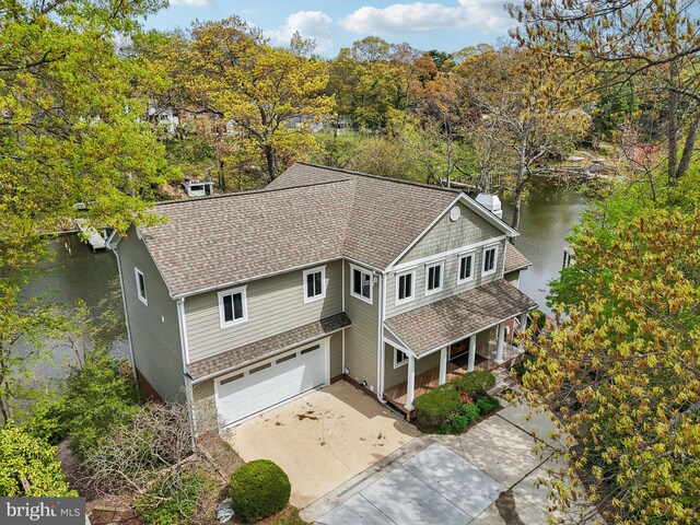 264 Capote Ct E, Severna Park, MD 21146 - aerial view of property and surrounding area with a nearby body of water and a tree filled landscape