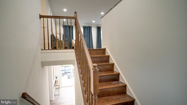 1601 Jubilation Ct, Herndon, VA 20170 - stairway featuring recessed lighting and healthy amount of natural light