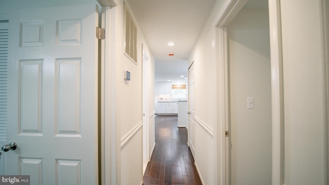 1601 Jubilation Ct, Herndon, VA 20170 - hall with dark wood-style floors and recessed lighting