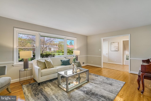 6515 Walters Woods Dr, Falls Church, VA 22044 - living room featuring wood finished floors and baseboards